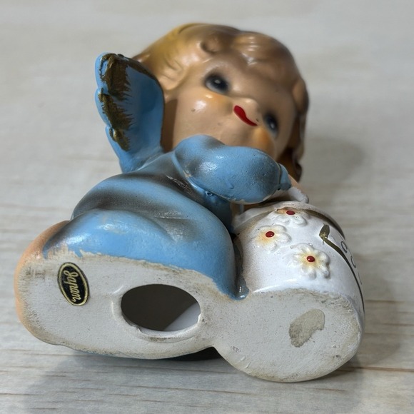Josef Originals Wee Folks Blonde Baby Angel Sneaking In COOKY Jar VTG Porcelain - Picture 8 of 8